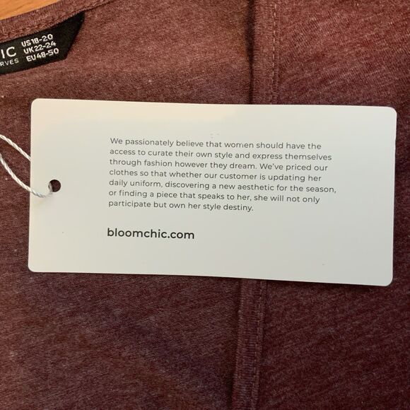 Bloomchic Surplice Neck Tie Side Asymmetrical Hem Shirt Flutter Sleeve Size 18 - Picture 10 of 11